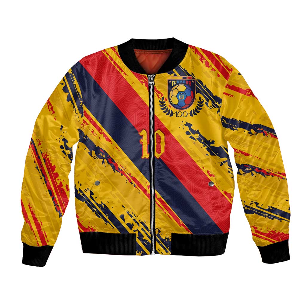 Custom Ecuador Football Bomber Jacket La Tricolor-100th Anniversary - Wonder Print Shop