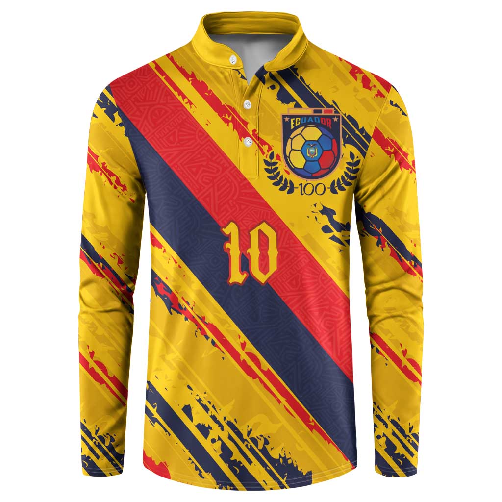 Custom Ecuador Football Button Sweatshirt La Tricolor-100th Anniversary - Wonder Print Shop