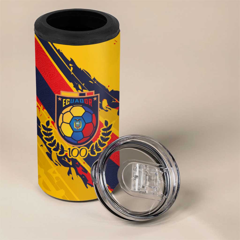 Custom Ecuador Football 4 in 1 Can Cooler Tumbler La Tricolor-100th Anniversary - Wonder Print Shop