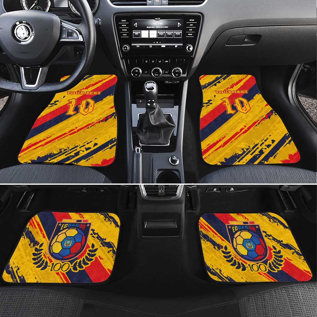 Custom Ecuador Football Car Mats La Tricolor-100th Anniversary - Wonder Print Shop