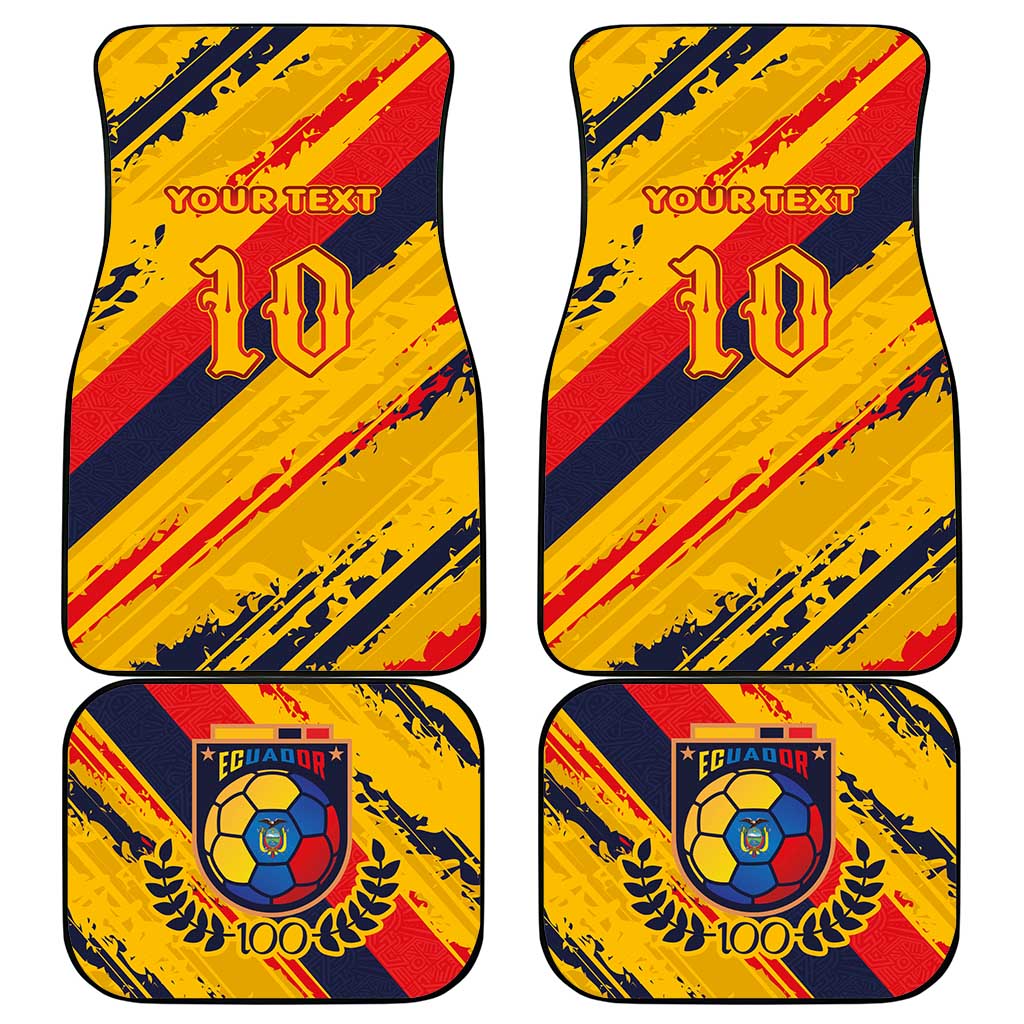 Custom Ecuador Football Car Mats La Tricolor-100th Anniversary - Wonder Print Shop