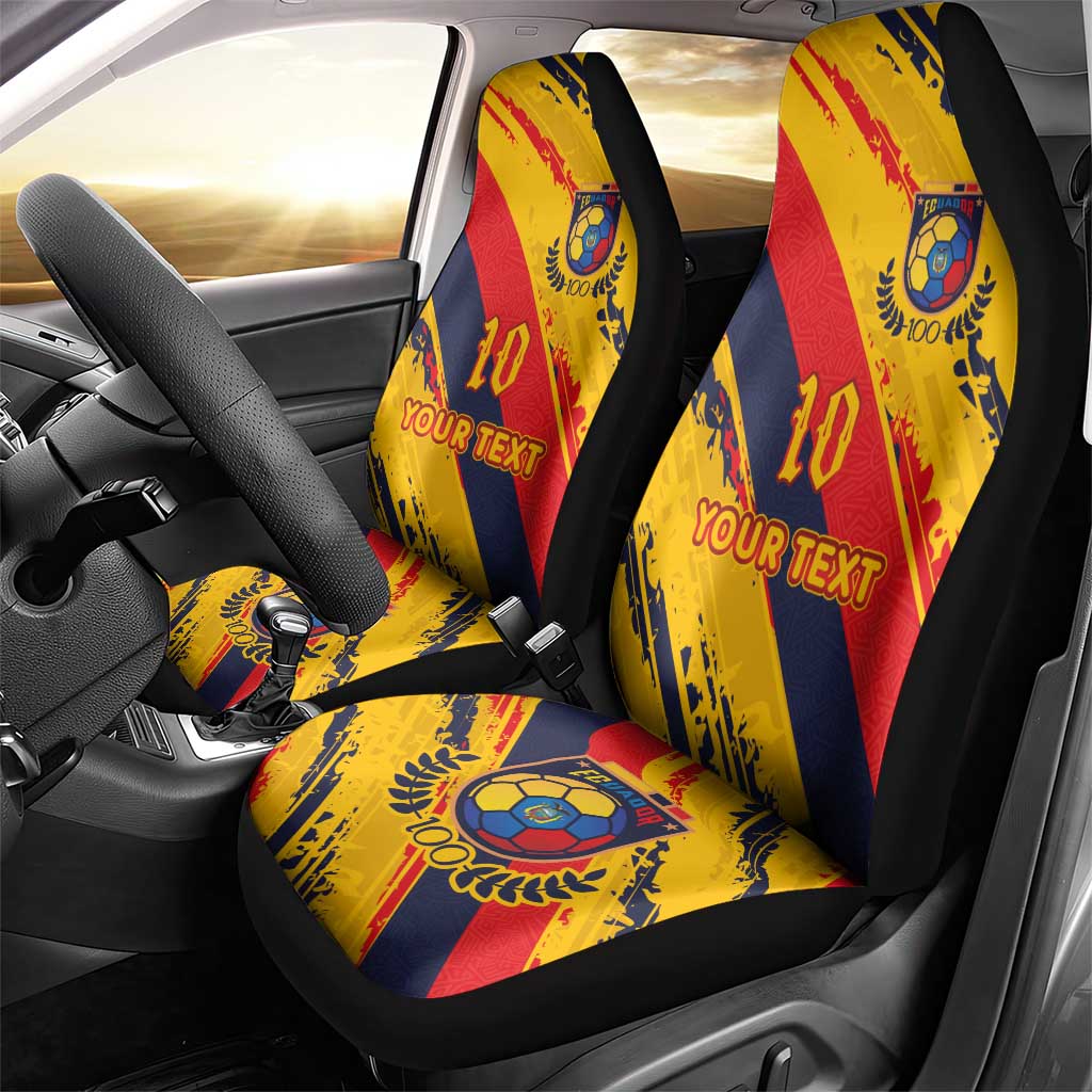 Custom Ecuador Football Car Seat Cover La Tricolor-100th Anniversary - Wonder Print Shop