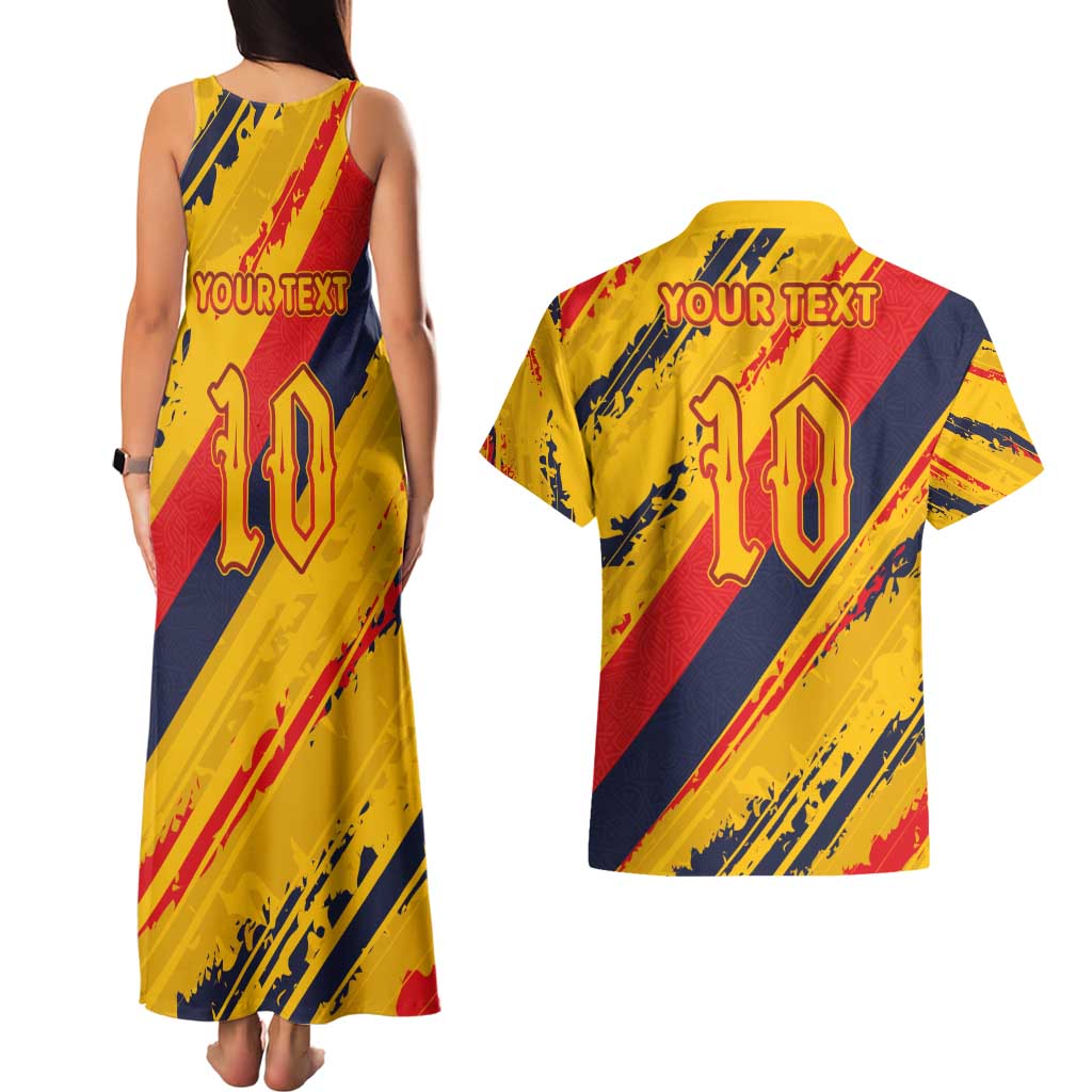 Custom Ecuador Football Couples Matching Tank Maxi Dress and Hawaiian Shirt La Tricolor-100th Anniversary - Wonder Print Shop