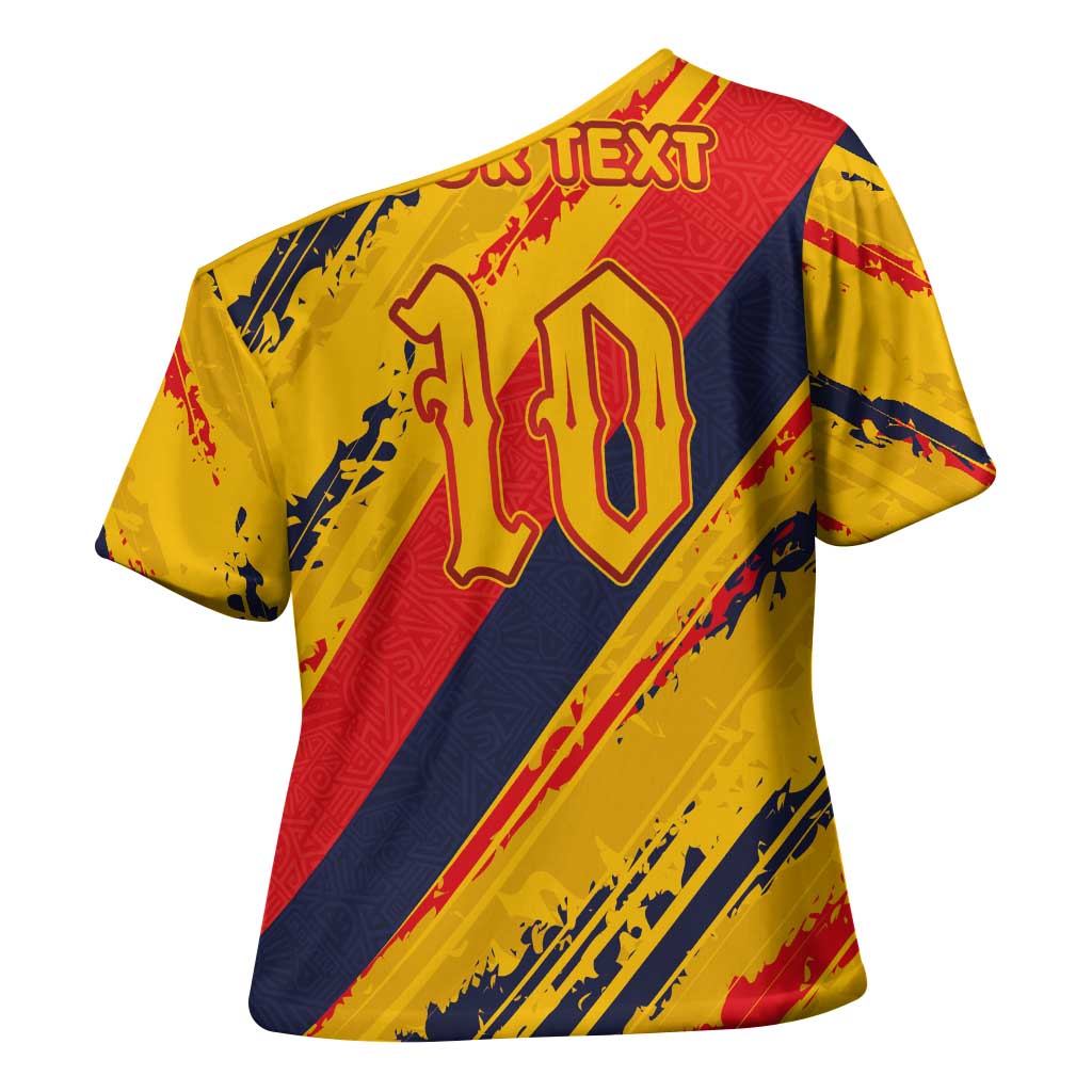 Custom Ecuador Football Cross Shoulder Shirt La Tricolor-100th Anniversary - Wonder Print Shop
