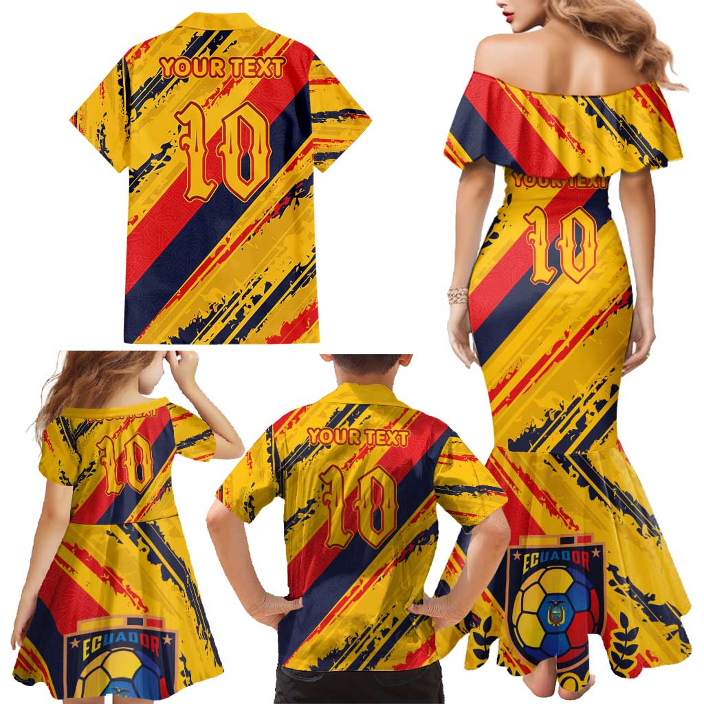 Custom Ecuador Football Family Matching Mermaid Dress and Hawaiian Shirt La Tricolor-100th Anniversary - Wonder Print Shop