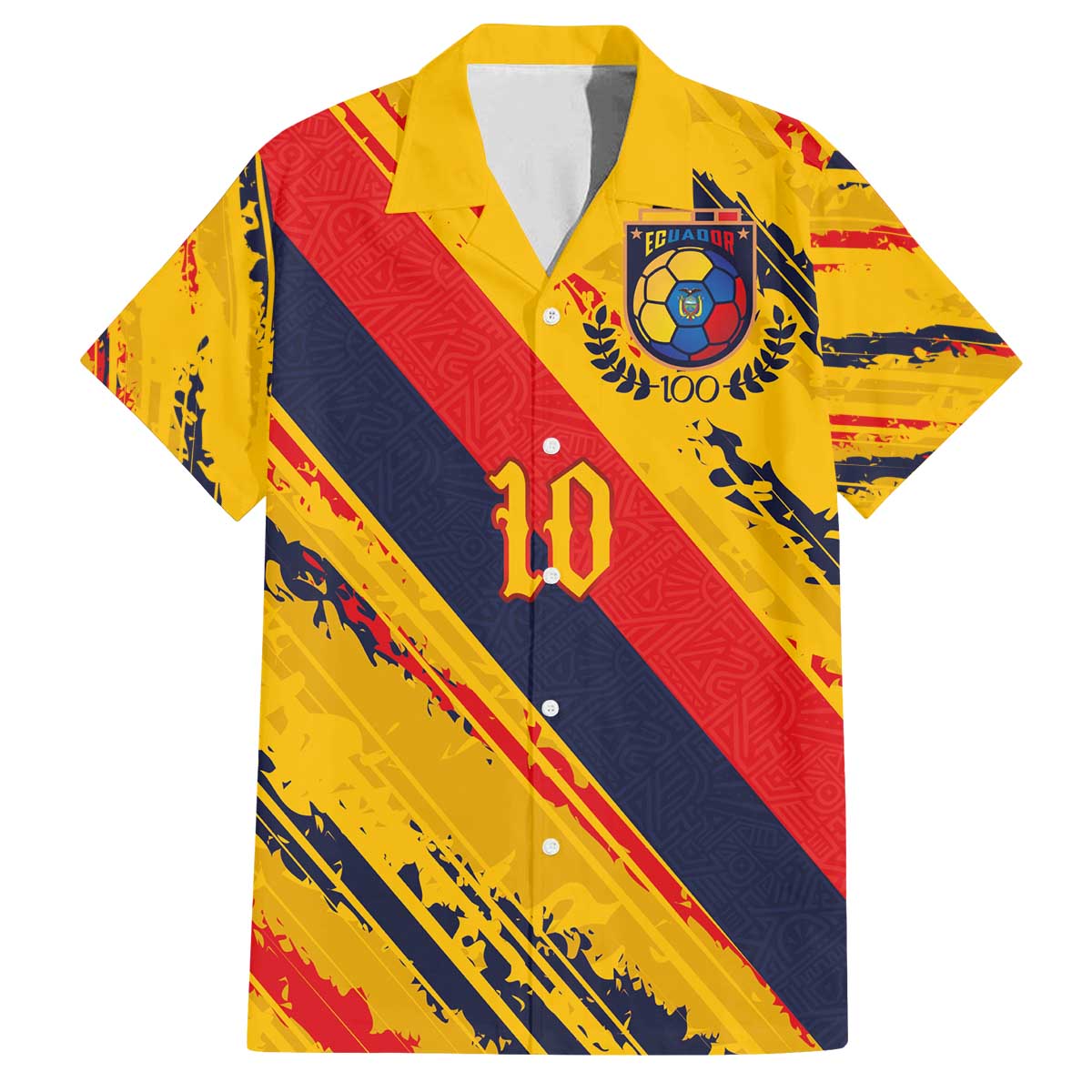 Custom Ecuador Football Family Matching Off The Shoulder Long Sleeve Dress and Hawaiian Shirt La Tricolor-100th Anniversary - Wonder Print Shop