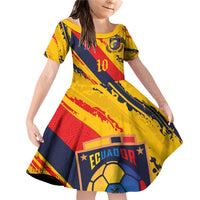 Custom Ecuador Football Family Matching Off Shoulder Short Dress and Hawaiian Shirt La Tricolor-100th Anniversary - Wonder Print Shop