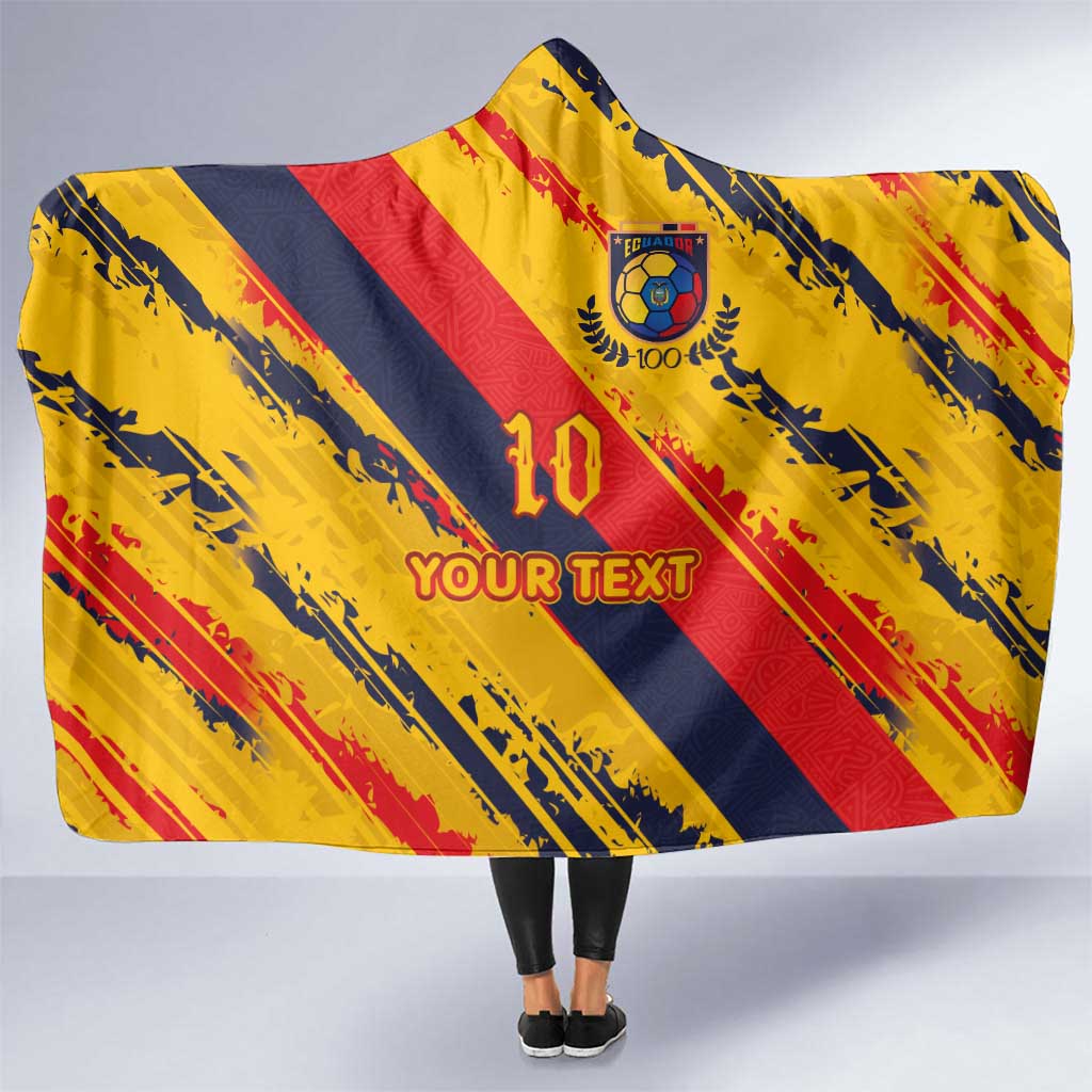 Custom Ecuador Football Hooded Blanket La Tricolor-100th Anniversary - Wonder Print Shop