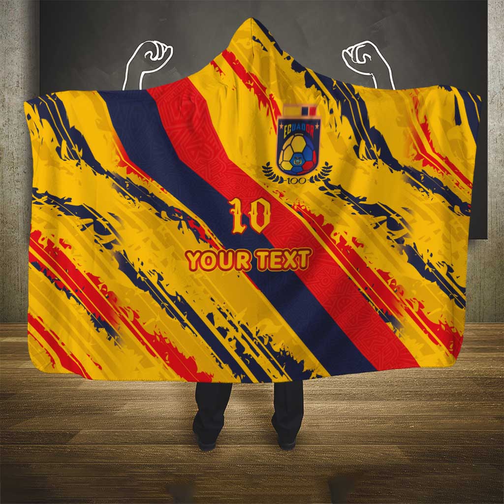Custom Ecuador Football Hooded Blanket La Tricolor-100th Anniversary - Wonder Print Shop