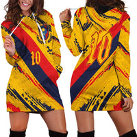 Custom Ecuador Football Hoodie Dress La Tricolor-100th Anniversary - Wonder Print Shop