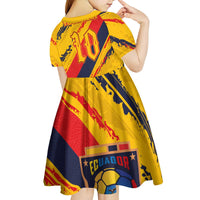 Custom Ecuador Football Kid Short Sleeve Dress La Tricolor-100th Anniversary - Wonder Print Shop