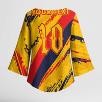 Custom Ecuador Football Kimono Sleeve Blouse La Tricolor-100th Anniversary - Wonder Print Shop