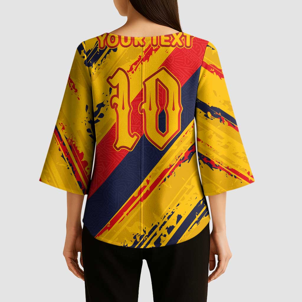 Custom Ecuador Football Kimono Sleeve Blouse La Tricolor-100th Anniversary - Wonder Print Shop