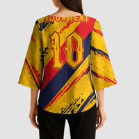 Custom Ecuador Football Kimono Sleeve Blouse La Tricolor-100th Anniversary - Wonder Print Shop