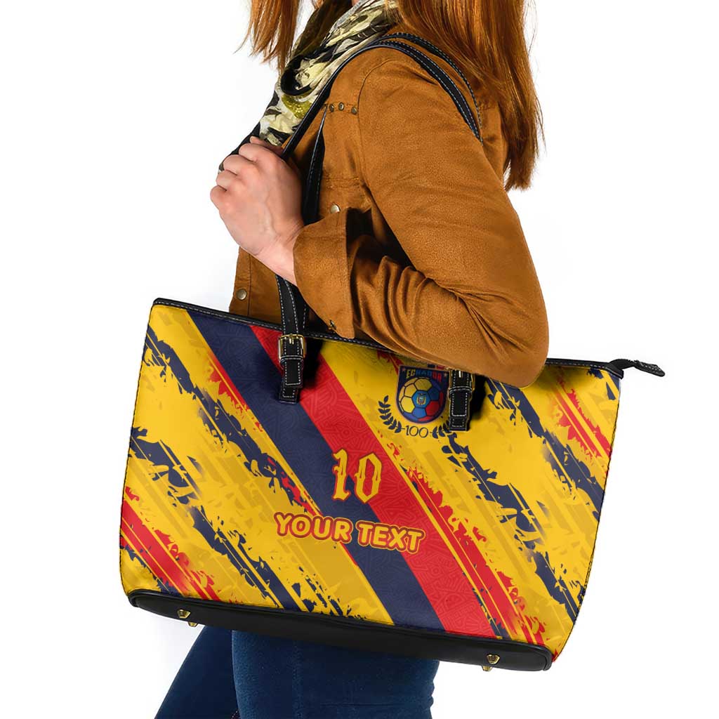 Custom Ecuador Football Leather Tote Bag La Tricolor-100th Anniversary - Wonder Print Shop