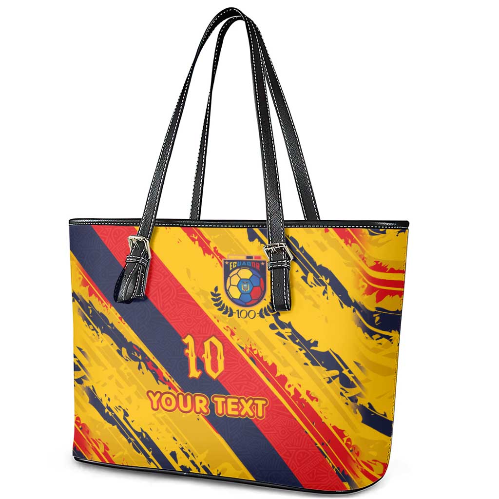 Custom Ecuador Football Leather Tote Bag La Tricolor-100th Anniversary - Wonder Print Shop