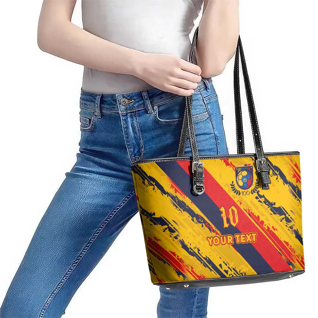 Custom Ecuador Football Leather Tote Bag La Tricolor-100th Anniversary - Wonder Print Shop