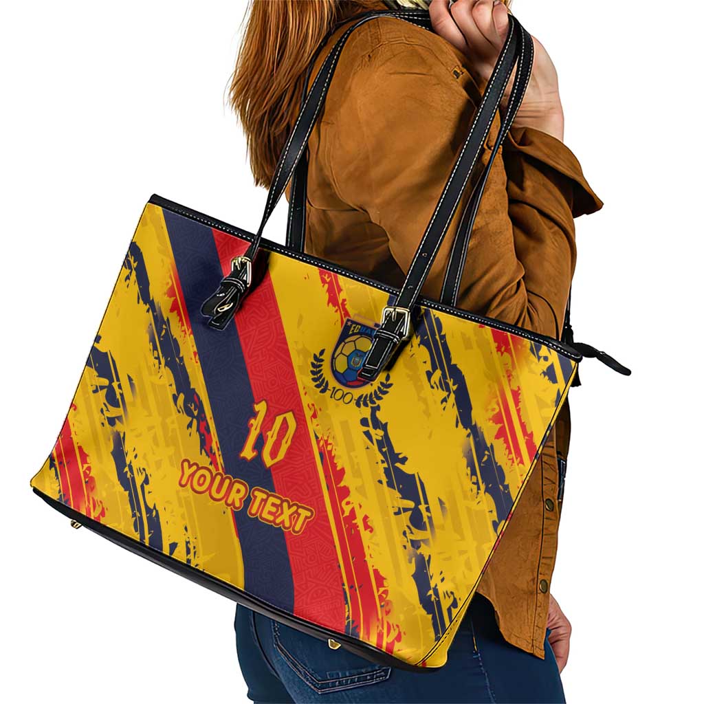 Custom Ecuador Football Leather Tote Bag La Tricolor-100th Anniversary - Wonder Print Shop