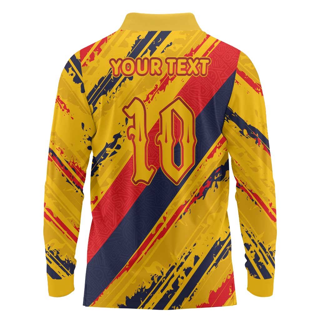 Custom Ecuador Football Long Sleeve Polo Shirt La Tricolor-100th Anniversary - Wonder Print Shop