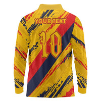 Custom Ecuador Football Long Sleeve Polo Shirt La Tricolor-100th Anniversary - Wonder Print Shop