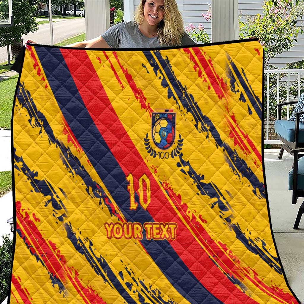 Custom Ecuador Football Quilt La Tricolor-100th Anniversary - Wonder Print Shop