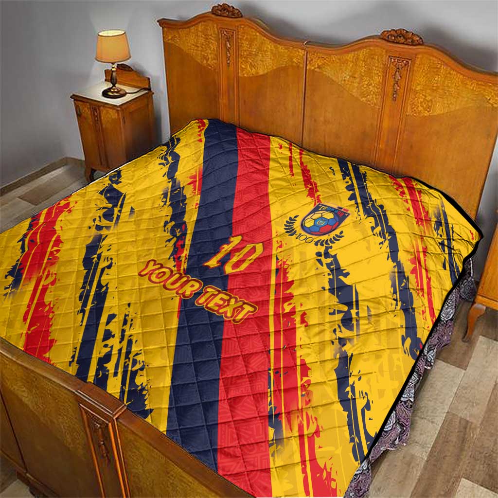 Custom Ecuador Football Quilt La Tricolor-100th Anniversary - Wonder Print Shop