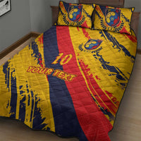 Custom Ecuador Football Quilt Bed Set La Tricolor-100th Anniversary - Wonder Print Shop