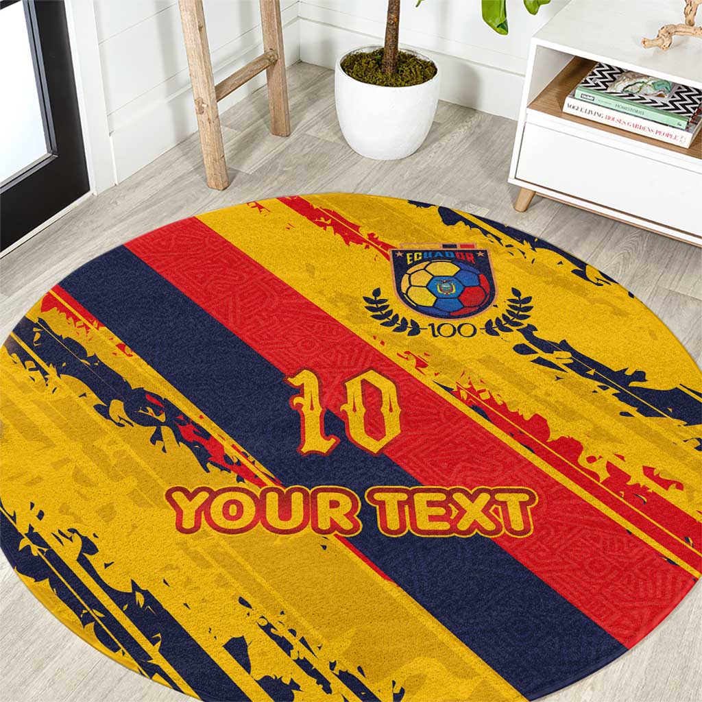 Custom Ecuador Football Round Carpet La Tricolor-100th Anniversary - Wonder Print Shop