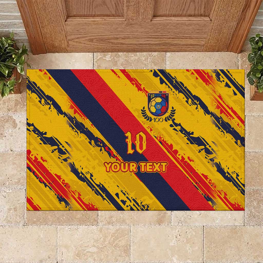 Custom Ecuador Football Rubber Doormat La Tricolor-100th Anniversary - Wonder Print Shop