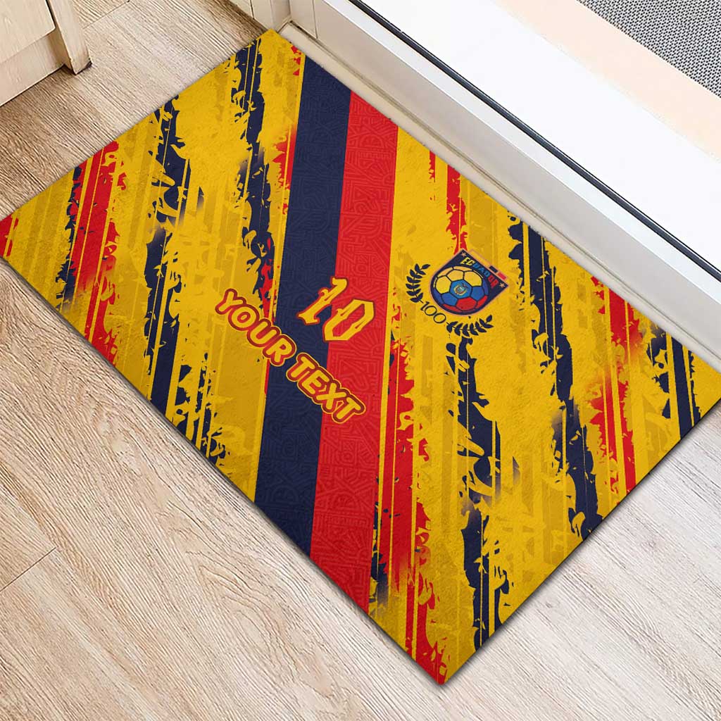 Custom Ecuador Football Rubber Doormat La Tricolor-100th Anniversary - Wonder Print Shop