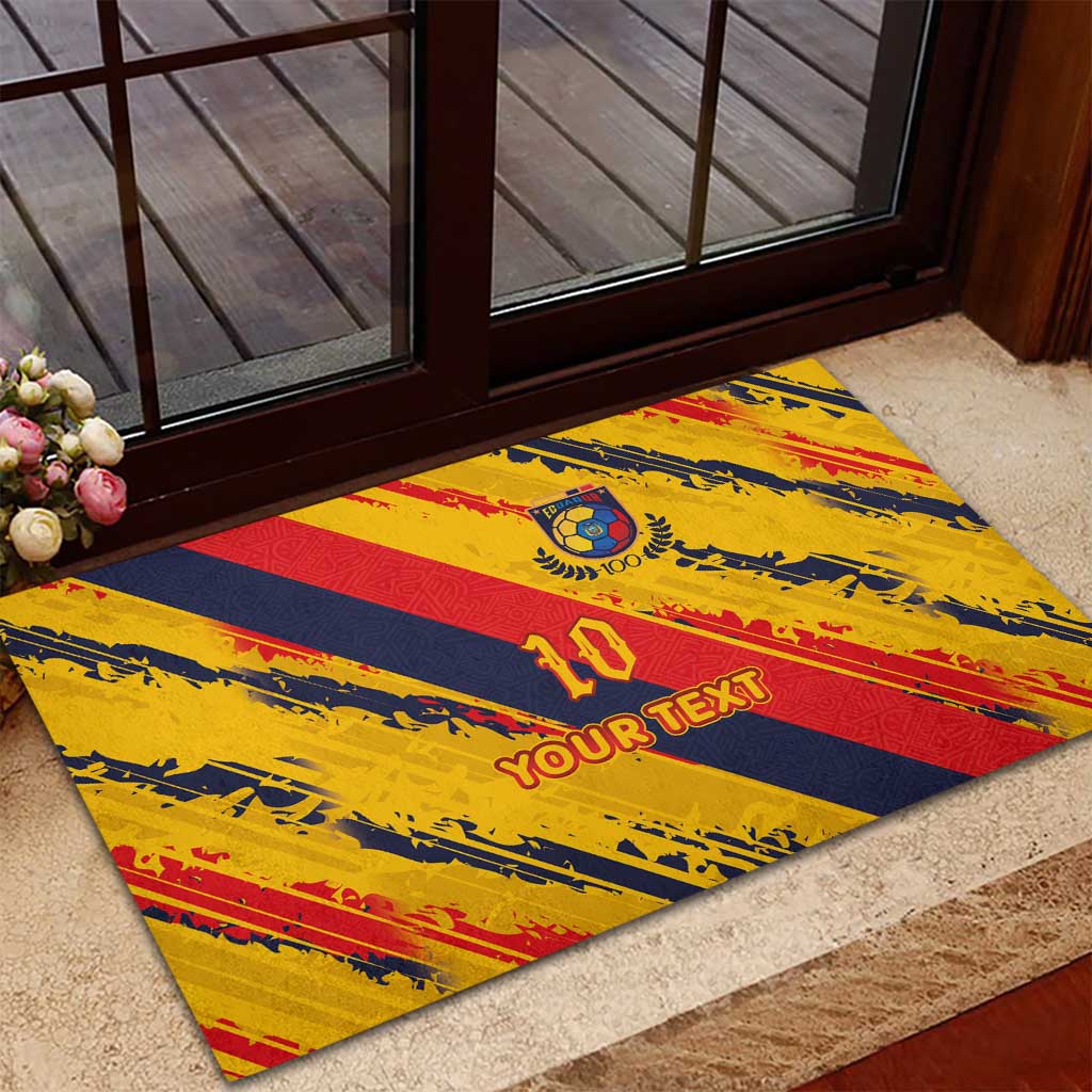 Custom Ecuador Football Rubber Doormat La Tricolor-100th Anniversary - Wonder Print Shop