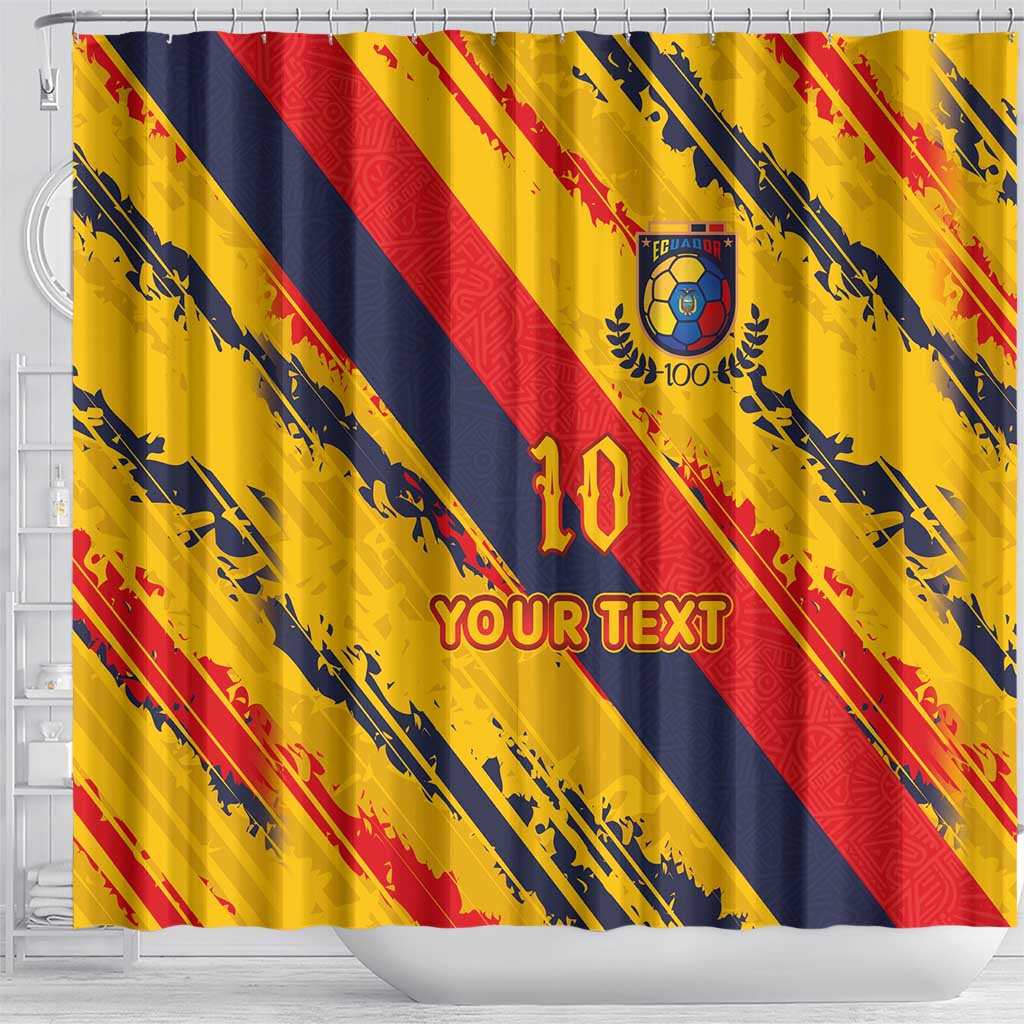 Custom Ecuador Football Shower Curtain La Tricolor-100th Anniversary - Wonder Print Shop