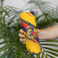 Custom Ecuador Football Skinny Tumbler La Tricolor-100th Anniversary - Wonder Print Shop