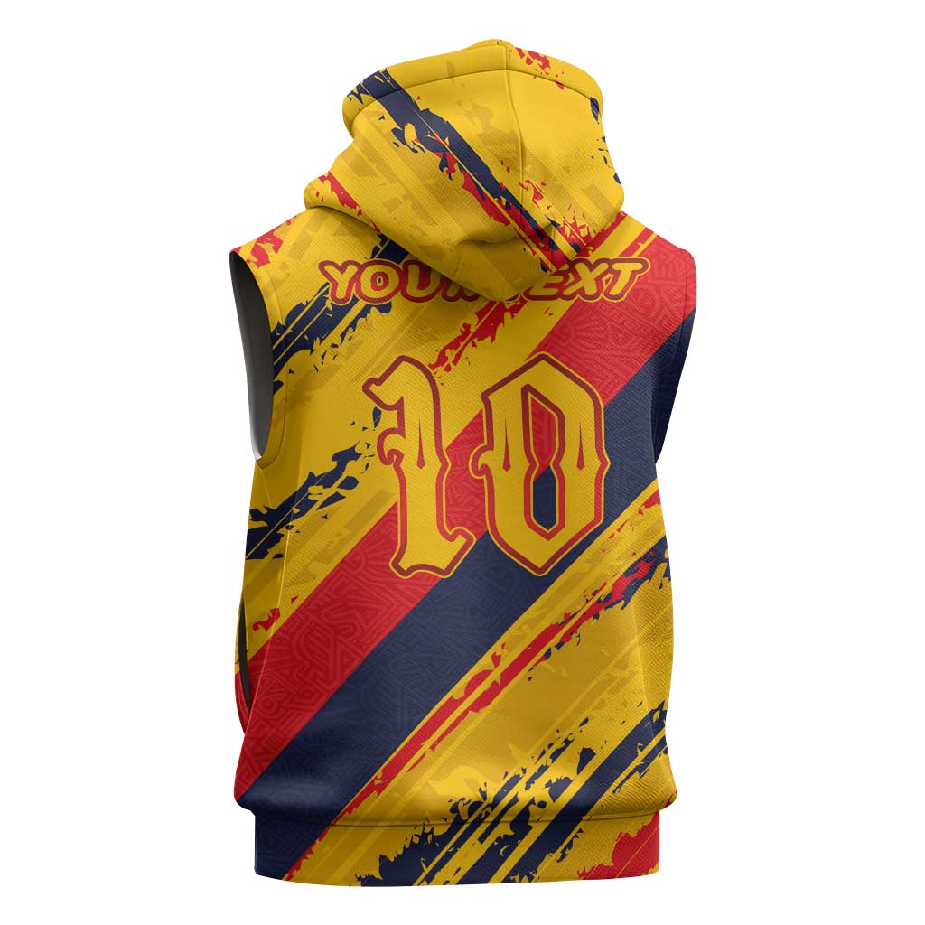 Custom Ecuador Football Sleeveless Hoodie La Tricolor-100th Anniversary - Wonder Print Shop