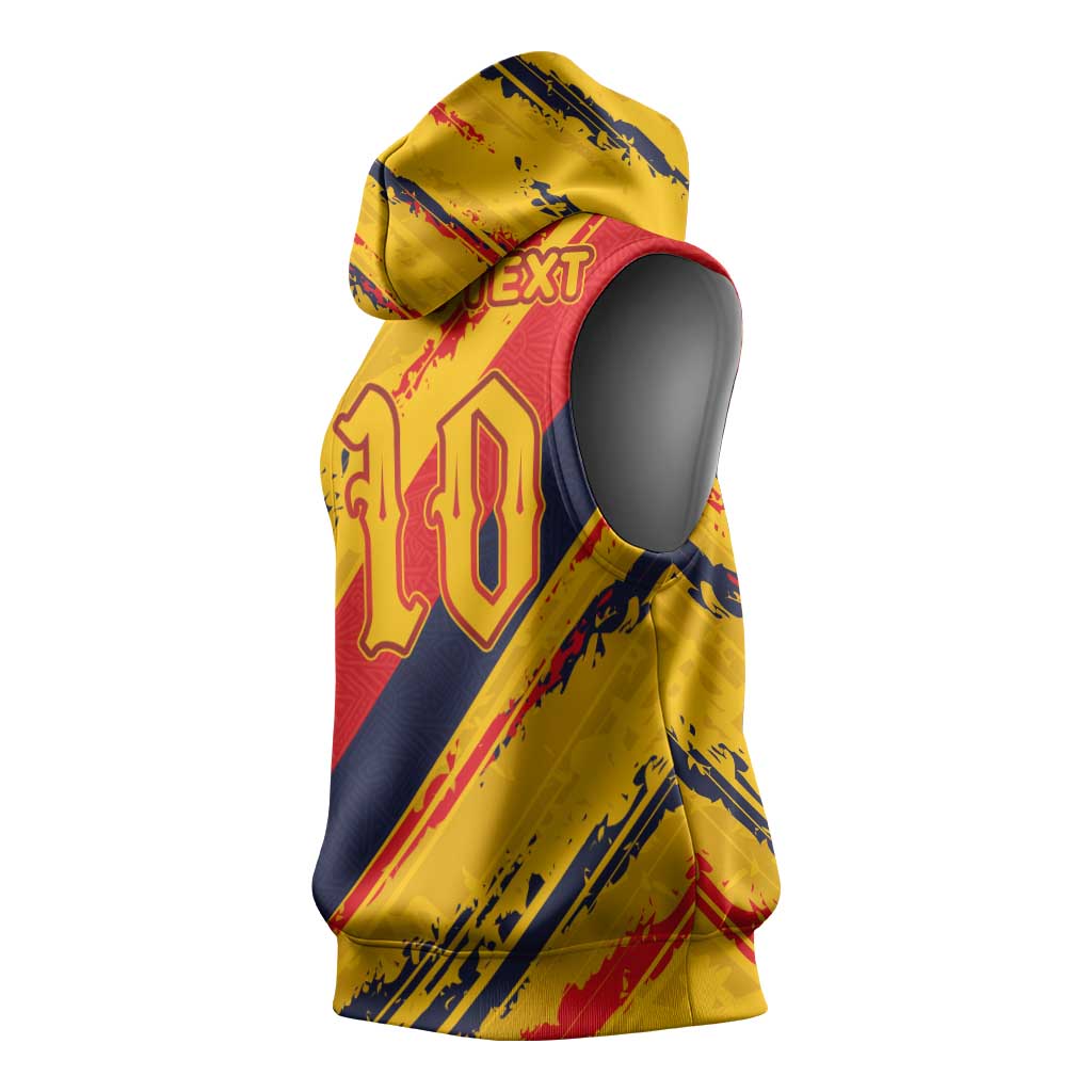 Custom Ecuador Football Sleeveless Hoodie La Tricolor-100th Anniversary - Wonder Print Shop