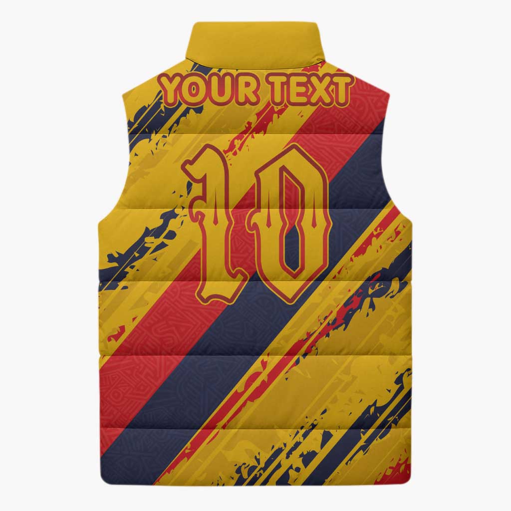 Custom Ecuador Football Sleeveless Puffer Jacket La Tricolor-100th Anniversary - Wonder Print Shop