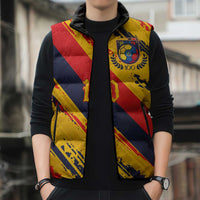 Custom Ecuador Football Sleeveless Puffer Jacket La Tricolor-100th Anniversary - Wonder Print Shop