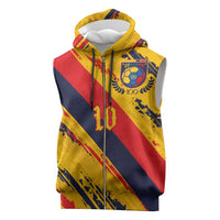 Custom Ecuador Football Sleeveless Zip Hoodie La Tricolor-100th Anniversary - Wonder Print Shop