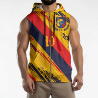 Custom Ecuador Football Sleeveless Zip Hoodie La Tricolor-100th Anniversary - Wonder Print Shop
