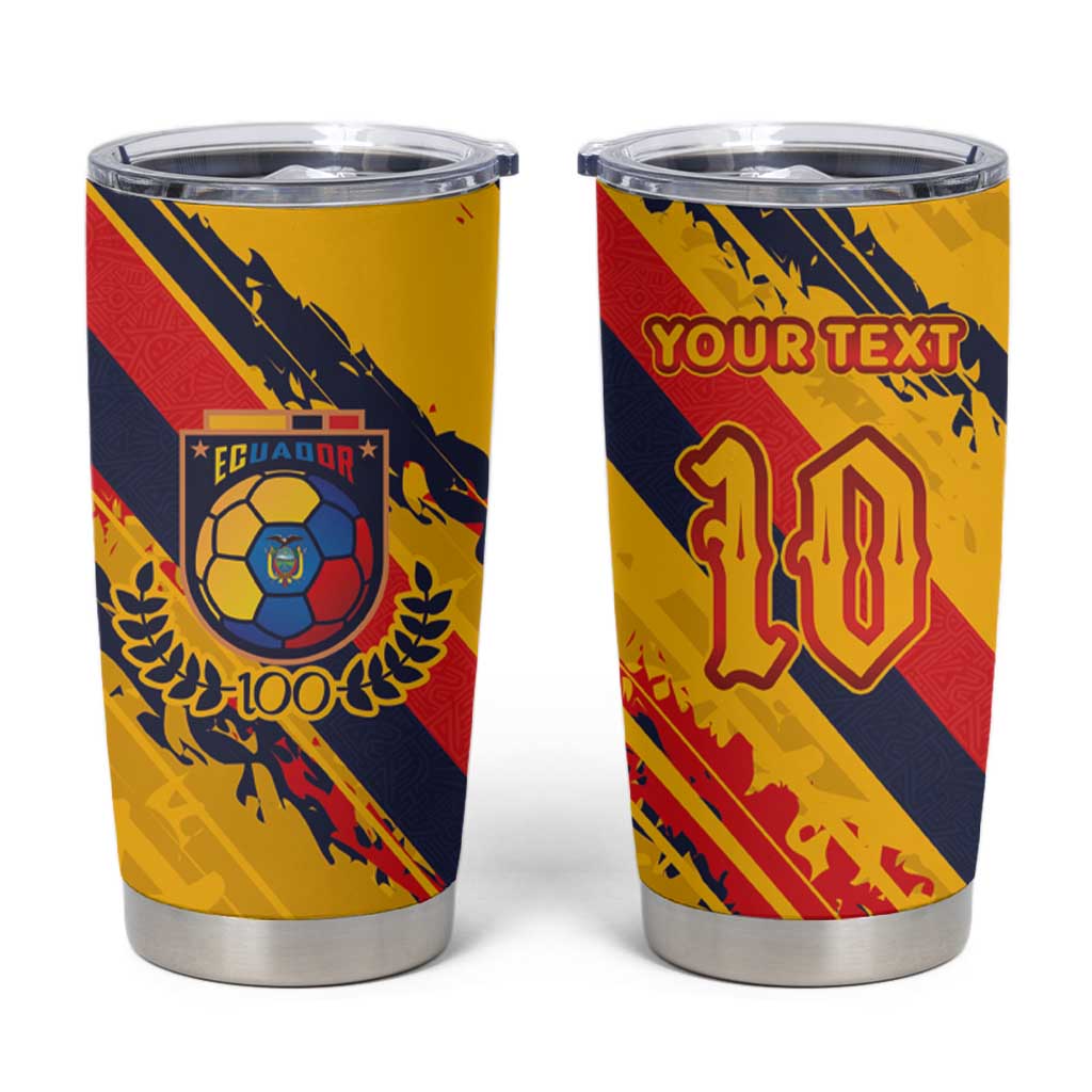 Custom Ecuador Football Tumbler Cup La Tricolor-100th Anniversary - Wonder Print Shop
