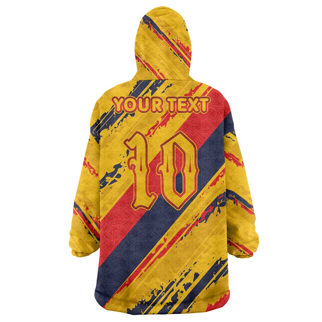 Custom Ecuador Football Wearable Blanket Hoodie La Tricolor-100th Anniversary - Wonder Print Shop