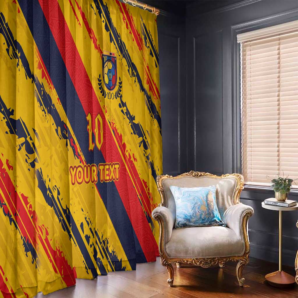 Custom Ecuador Football Window Curtain La Tricolor-100th Anniversary - Wonder Print Shop
