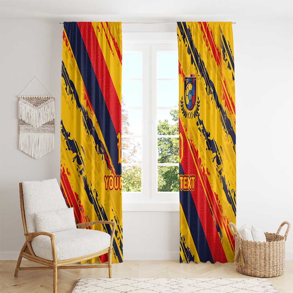 Custom Ecuador Football Window Curtain La Tricolor-100th Anniversary - Wonder Print Shop