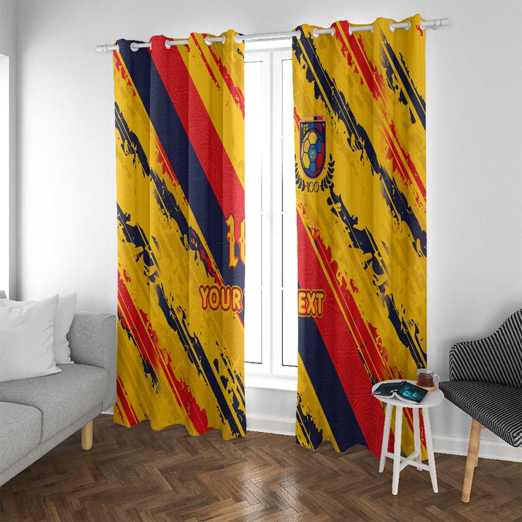 Custom Ecuador Football Window Curtain La Tricolor-100th Anniversary - Wonder Print Shop