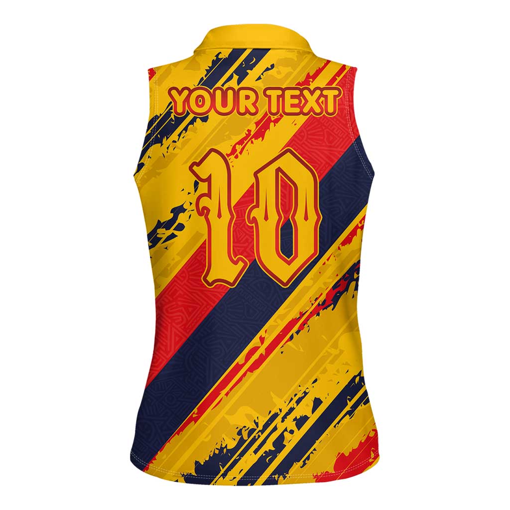 Custom Ecuador Football Women Sleeveless Polo Shirt La Tricolor-100th Anniversary - Wonder Print Shop