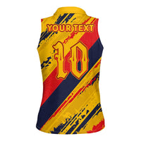 Custom Ecuador Football Women Sleeveless Polo Shirt La Tricolor-100th Anniversary - Wonder Print Shop