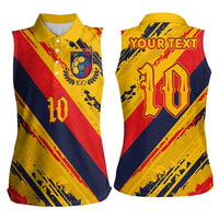 Custom Ecuador Football Women Sleeveless Polo Shirt La Tricolor-100th Anniversary - Wonder Print Shop