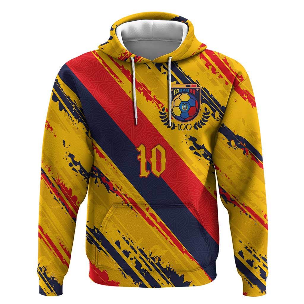 Custom Ecuador Football Zip Hoodie La Tricolor-100th Anniversary - Wonder Print Shop
