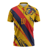 Custom Ecuador Football Zipper Polo Shirt La Tricolor-100th Anniversary - Wonder Print Shop