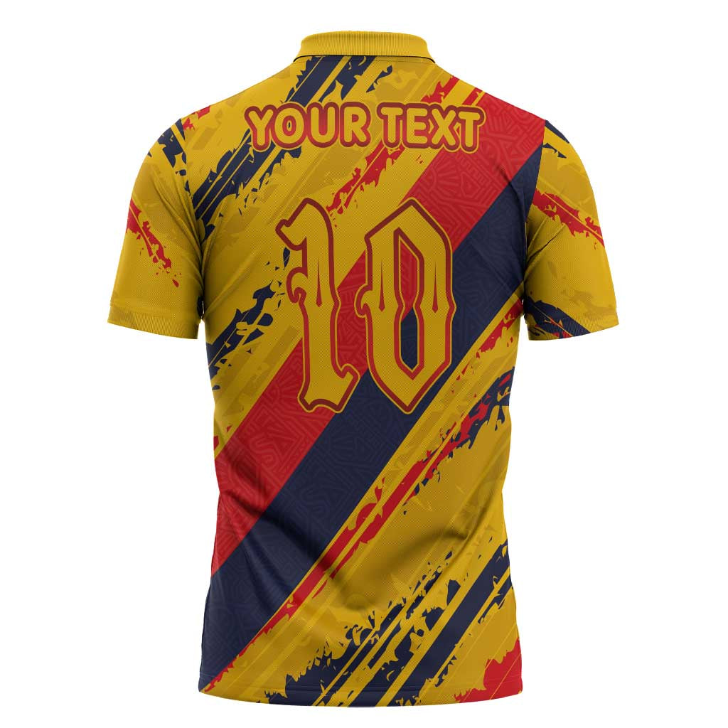 Custom Ecuador Football Zipper Polo Shirt La Tricolor-100th Anniversary - Wonder Print Shop